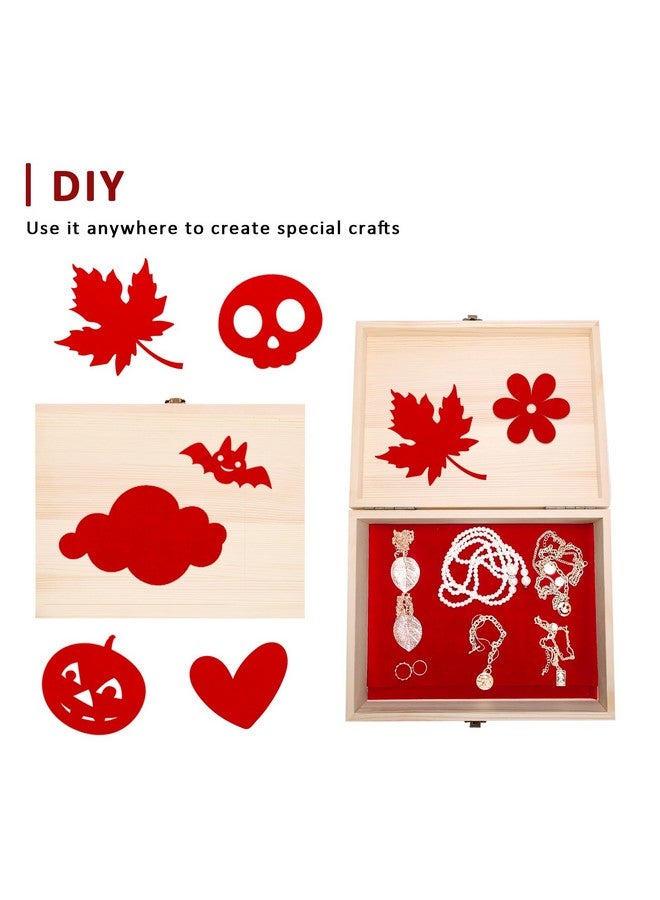 Caydo 12 Pieces Red Self Adhesive Felt Sheets Soft Velvet Felt Sheets With Adhesive Backing For Art And Crafts Making Jewelry Box And Drawer Liner (A4 Size) - Image 5