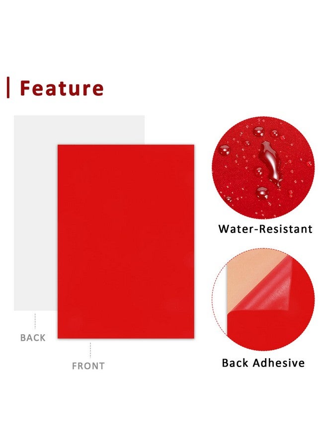 Caydo 12 Pieces Red Self Adhesive Felt Sheets Soft Velvet Felt Sheets With Adhesive Backing For Art And Crafts Making Jewelry Box And Drawer Liner (A4 Size) - Image 3