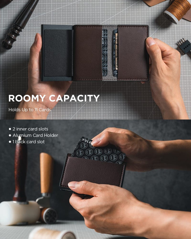 VULKIT محفظة حامل بطاقات فالكيت المينيمالية مع حماية RFID تحمل حتى 10 بطاقات - Image 3