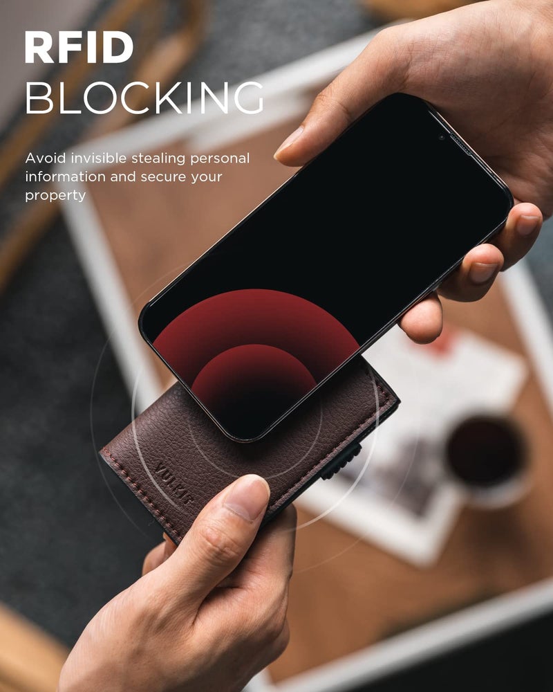VULKIT محفظة حامل بطاقات فالكيت المينيمالية مع حماية RFID تحمل حتى 10 بطاقات - Image 5