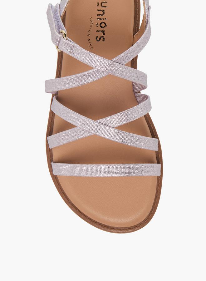 JUNIORS Girls Cross Strap Hook and Loop Sandals - Image 3