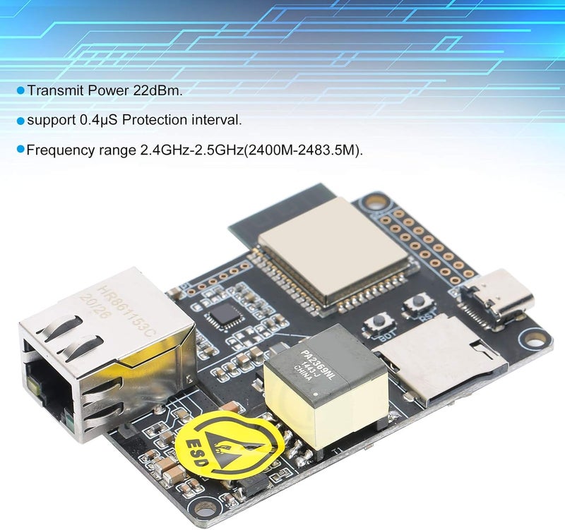 klarako Ethernet Adapter Hardware, Ethernet Adapter, T Internet POE ESP32 Ethernet Adapter Expansion Board, LAN8720A Chip Ethernet Adapter Expansion Card, for Printed Circuit Board - Image 2