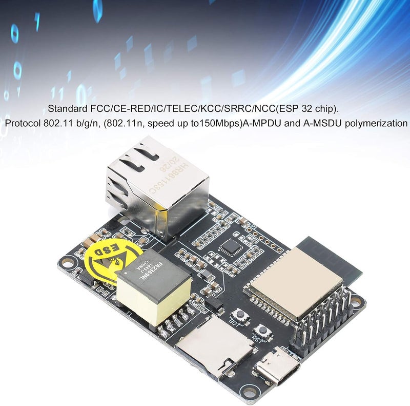 klarako Ethernet Adapter Hardware, Ethernet Adapter, T Internet POE ESP32 Ethernet Adapter Expansion Board, LAN8720A Chip Ethernet Adapter Expansion Card, for Printed Circuit Board - Image 4