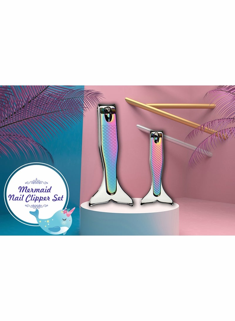 Colorful Mermaid Nail Clipper Set with File Unique Gifts for Women Perfect for Festivals Birthdays and Stocking Stuffers - Image 3