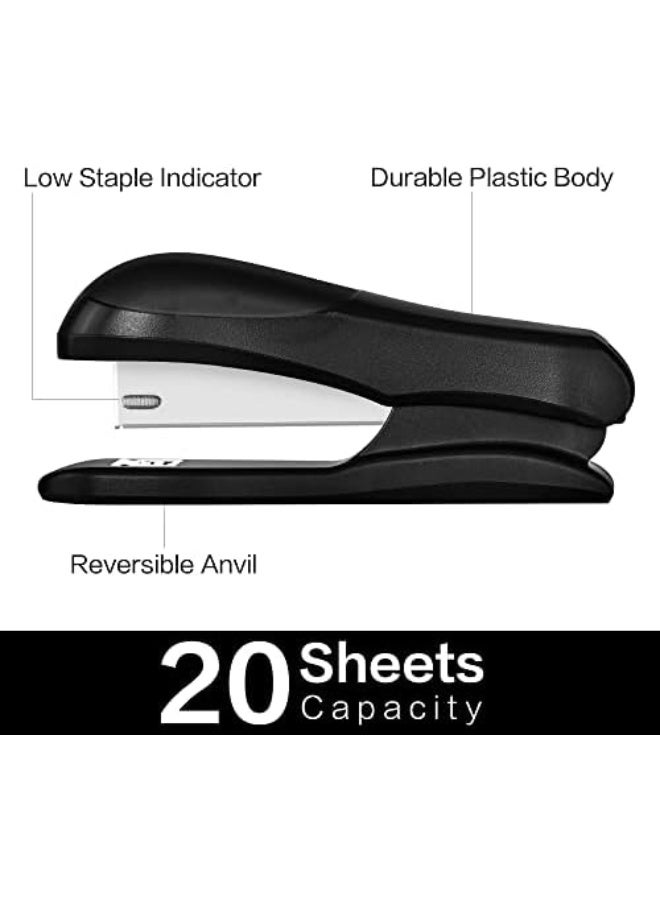 Deli Stapler Value Pack, Desktop Standard Staplers, 20 Sheet Capacity, Includes Staples & Staple Remover, Black - Image 3