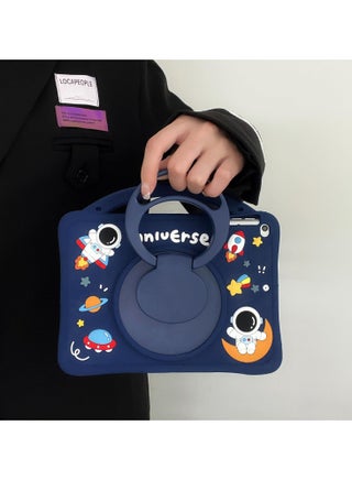 Kids Case for Samsung Galaxy Tab A9 Plus 11 Inch 2023 with Pencil Holder, Portable Handle Stand, Kids Silicone Shockproof Cover for Samsung Tab A9+ 11 Inch Tablet (SM-X210/X216/X218) (Navy blue) - view 4