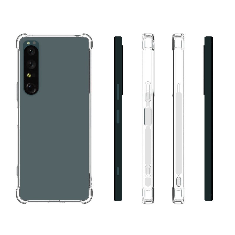 HuHa Case Cover For Sony Xperia 1 IV Shockproof Non-slip Thickening TPU Phone Case(Transparent) - Image 2