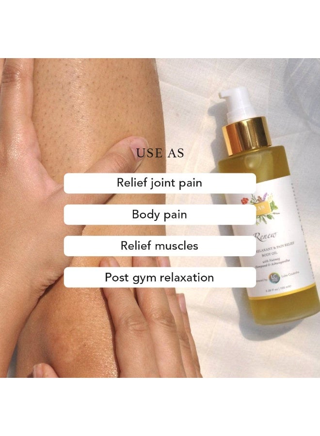 RAS Luxury Oils Renew Muscle Relaxant & Pain Relief Body Oil For Joints & Muscular Pain | Improves Joint Mobility & Relax Muscles | Organic Sesame and Moringa Oil | Ashwagandha, 100ml - Image 5