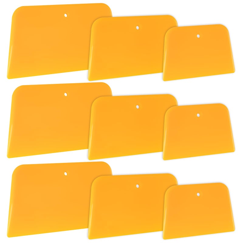 PEASUG Body Filler Spreader, 9 Pack Reusable Plastic Spreader Tool for Automotive Body Applying Fillers, Putties, Glazes, Caulks - Autobody Paint Repairs, 3 Each 4", 5" and 6" - Image 1