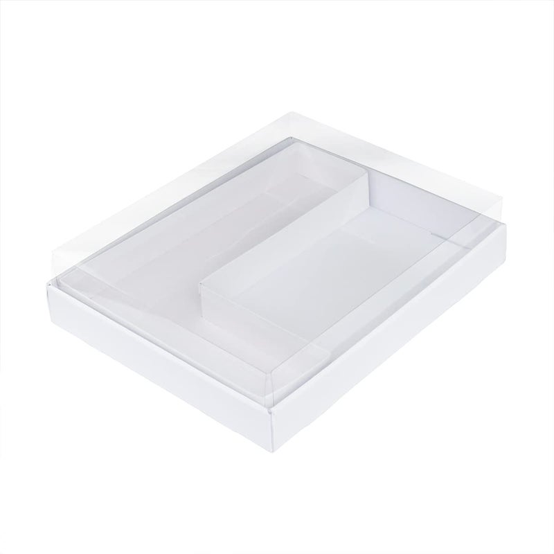 WENPACK 12"" Cardboard Letter Shaped Mache Decorative Strawberries Fillable Sweets Candy Box with Clear Lid (White  L) - Image 2