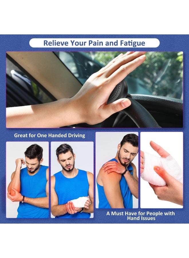 صحرمارت مقبض عجلة قيادة محدث، دوار لعجلة قيادة السيارة، للسيارات والشاحنات والجرارات والقوارب وملحق التحكم في سرعة السيارة، مساعد قيادة مناسب عالمي يدور 360 درجة، معزز مساعد القيادة - Image 5