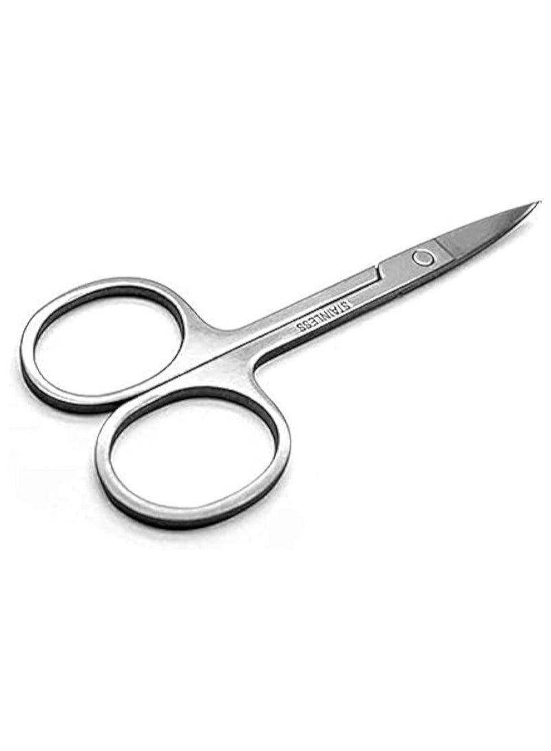 Stainless steel scissors with sharp curved blades for eyebrows, facial hair and false eyelashes. - Image 1