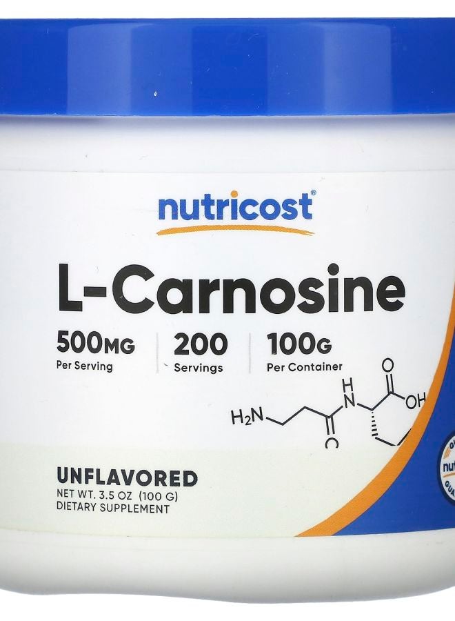 Nutricost LCarnosine Unflavored 3.5 oz (100 g)