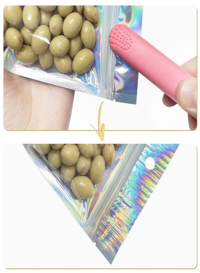 HRX Package 50 قطعة أكياس هولوجرافية من مايلار 8x12 بوصة، أكياس فويل قابلة للإغلاق، أكياس مقاومة للرائحة لتغليف عينات المنتجات وتخزين الطعام - Image 5