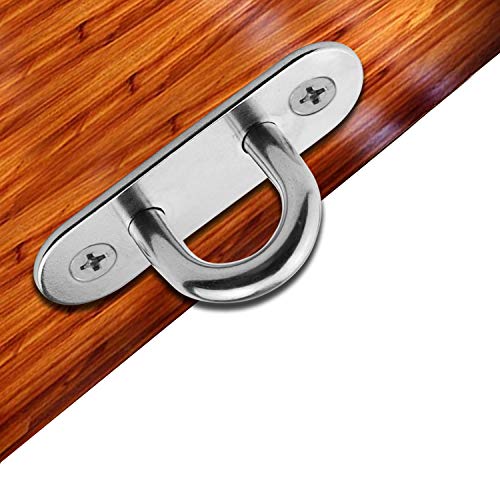 EXCELFU 4 Pieces Stainless Steel Ceiling Hook 3.1 inch Pad Eye Plate Marine Hardware Staple Hook Loop Screws Mount - Image 5