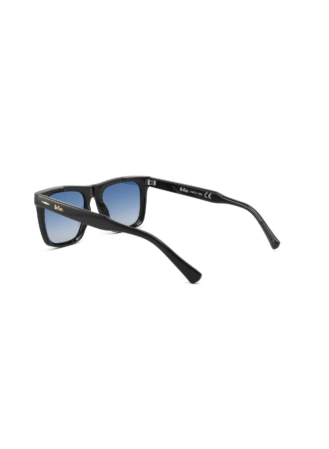 Lee Cooper Polarized Sunglasses Shiny Black Frame Gr. Blue Mirror Lens 50mm  - LC1021C03