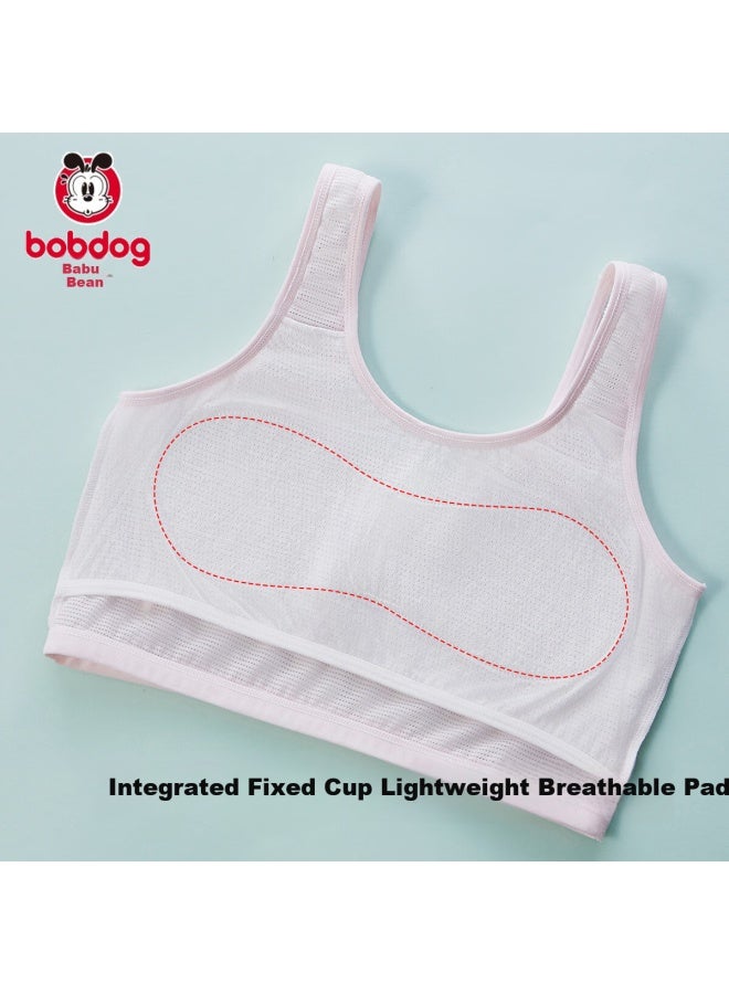 Babu Bean Children's Underwear Stage 1 Development Student 10-12 Years Anti-peek Thin Vest Girls Bra 2-pack - Image 4