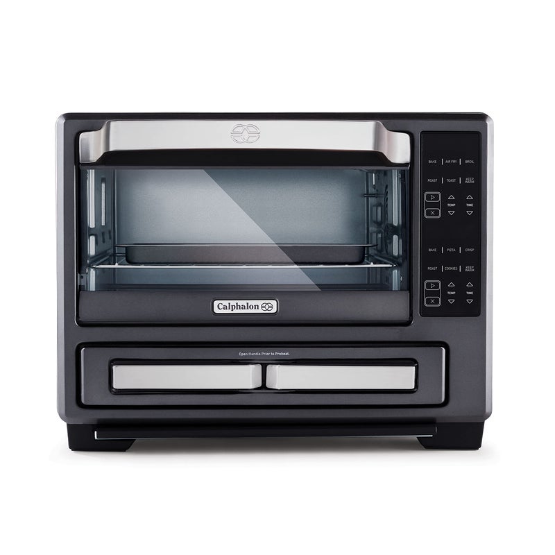 Calphalon Calphalon Performance 12in1 Air Fry Toaster Oven with Dual Zone 12 Pizza Drawer Oven comboDigital Precision Controls Dark Stainless 