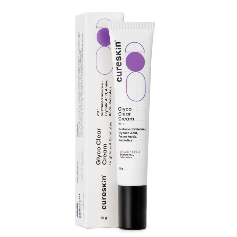 Cureskin Glyco Clear Cream Repair Cream with Sustained Release Glycolic Acid Amino Acids and Prebiotics - Image 2