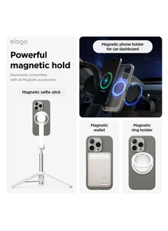 Elago Magnetic Liquid Silicone for iPhone 16 Pro MAX Case Cover Compatible with MagSafe Shockproof - Medium Gray  - Image 2