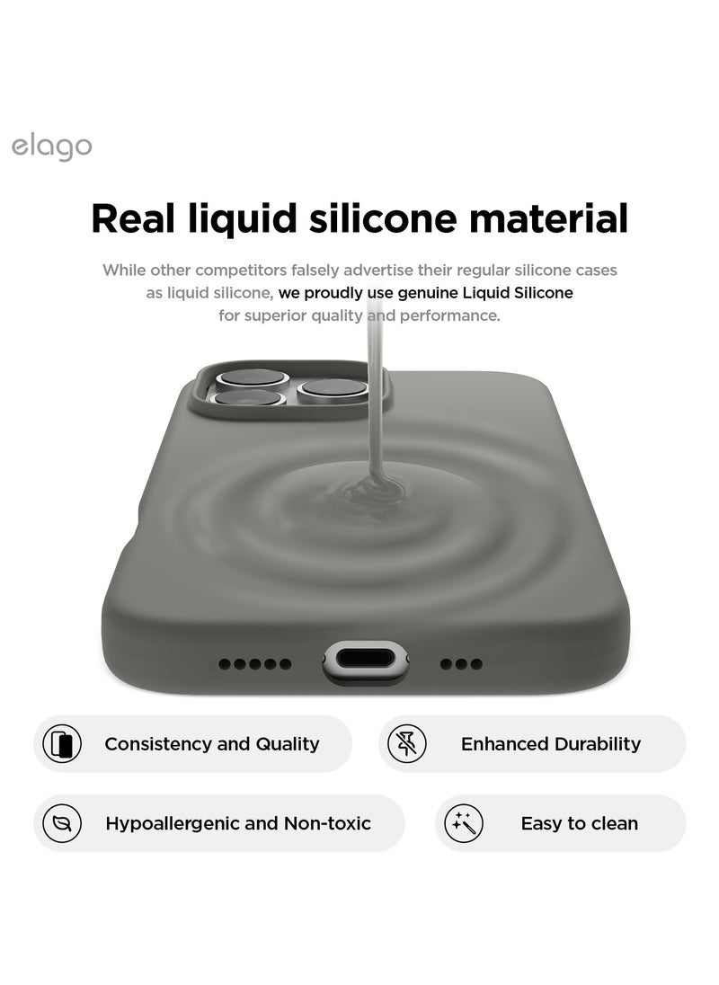 Elago - Magnetic Liquid Silicone for iPhone 16 Pro MAX Case Cover Compatible with MagSafe Shockproof - Medium Gray - Image 1