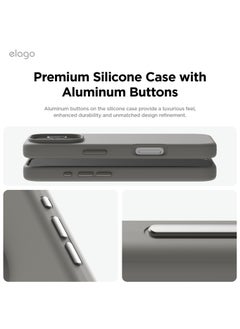 Elago Magnetic Liquid Silicone for iPhone 16 Pro MAX Case Cover Compatible with MagSafe Shockproof - Medium Gray  - Image 4