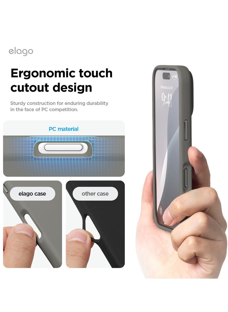 Elago - Magnetic Liquid Silicone for iPhone 16 Pro MAX Case Cover Compatible with MagSafe Shockproof - Medium Gray - Image 1