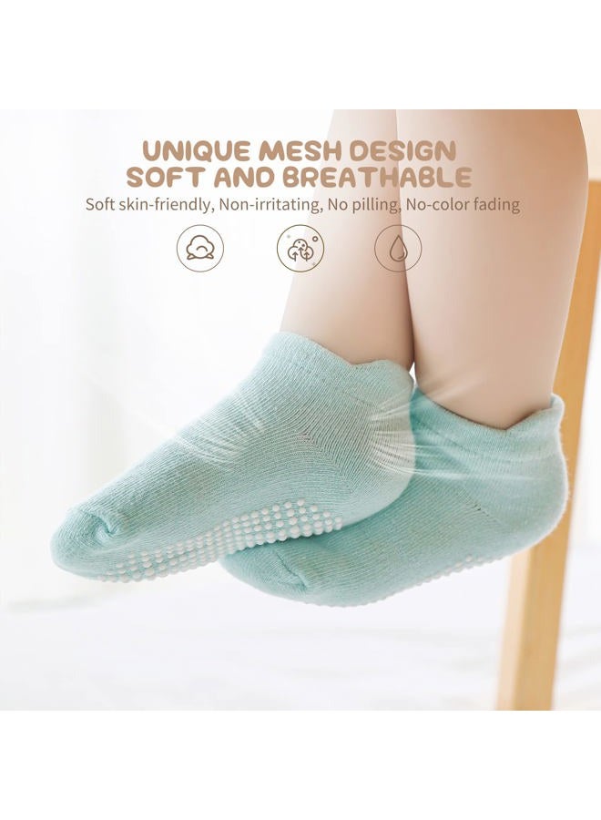 Aroveea Non Slip Grip Ankle Baby Socks 12 Pack for Toddler Boys and Girls Kids,Infant Cute Cotton Baby Socks, Rainbow1, 1-3 Years - Image 3