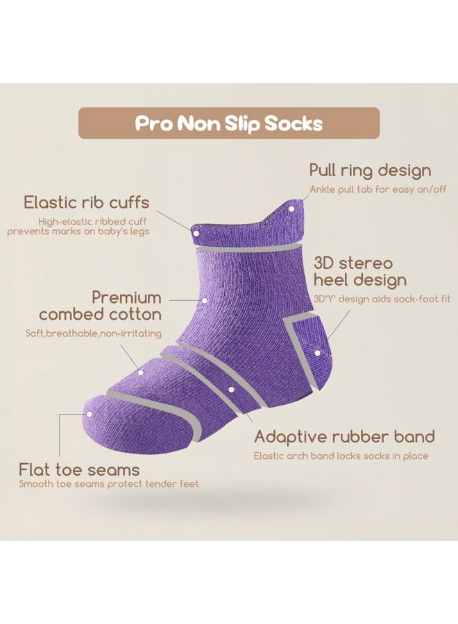 Aroveea Non Slip Grip Ankle Baby Socks 12 Pack for Toddler Boys and Girls Kids,Infant Cute Cotton Baby Socks, Rainbow1, 1-3 Years - Image 5