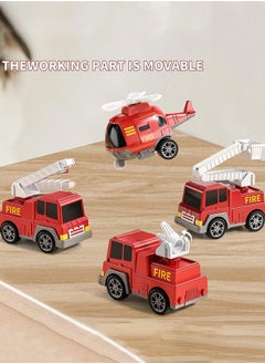 Garlo Toddler Carrier Truck Transport Vehicles Toys - 5 in 1 Toys for 3 4 5 6 7 Year Old Boys, Kids Toy Cars for Toddlers 1-3, Friction Power Set for Kids 3-9, Christmas for 3+ (5 in 1 Fire Truck)  - Image 2