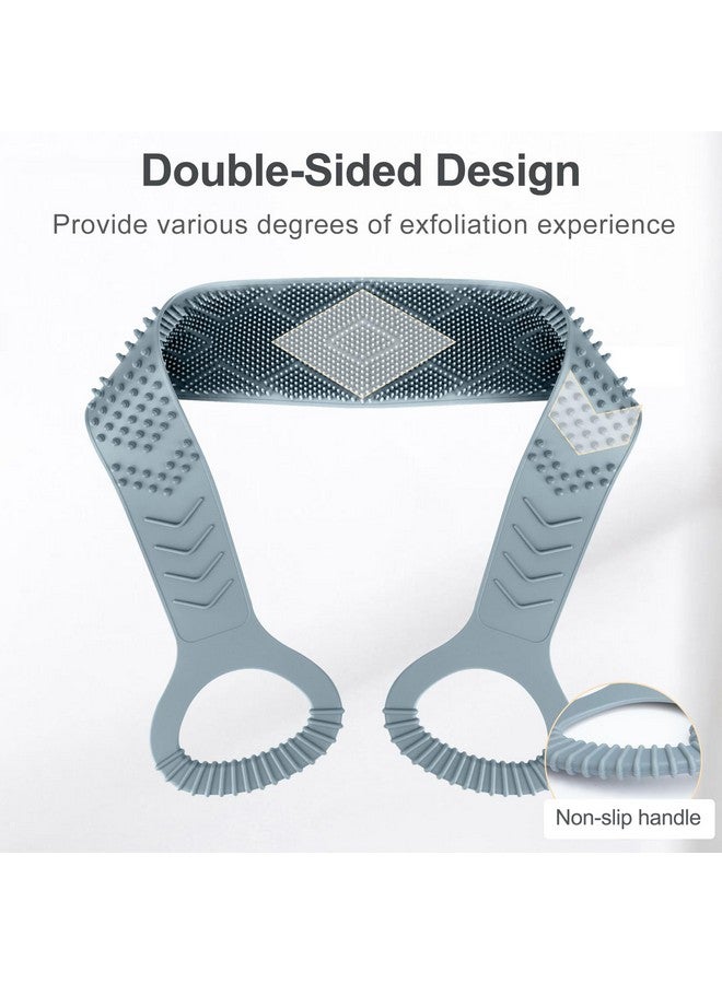 FReatech Silicone Back Scrubber For Shower Men, Dual-Sided Back Exfoliator Washer Scrub Strap - 100% Back Coverage To Clean, Exfoliate And Massage, Hygienic, Durable And Easy To Clean, Grey - 36 Inch - Image 4