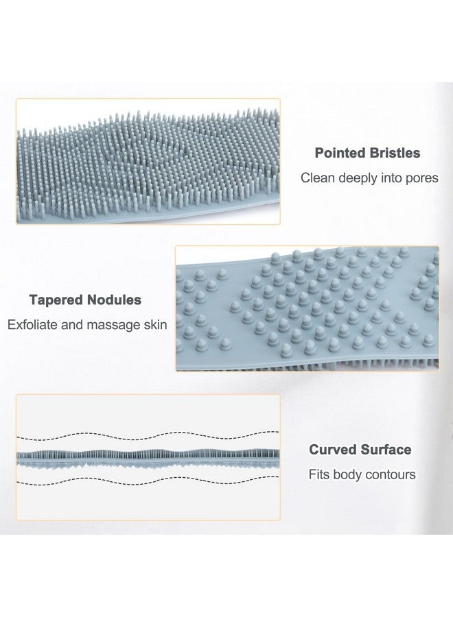 FReatech Silicone Back Scrubber For Shower Men, Dual-Sided Back Exfoliator Washer Scrub Strap - 100% Back Coverage To Clean, Exfoliate And Massage, Hygienic, Durable And Easy To Clean, Grey - 36 Inch - Image 5