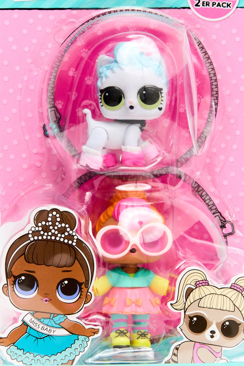 L.O.L. Surprise! 2 Pcs Neon QT And Royal Kitty Cat Collectible Dolls  - Image 4