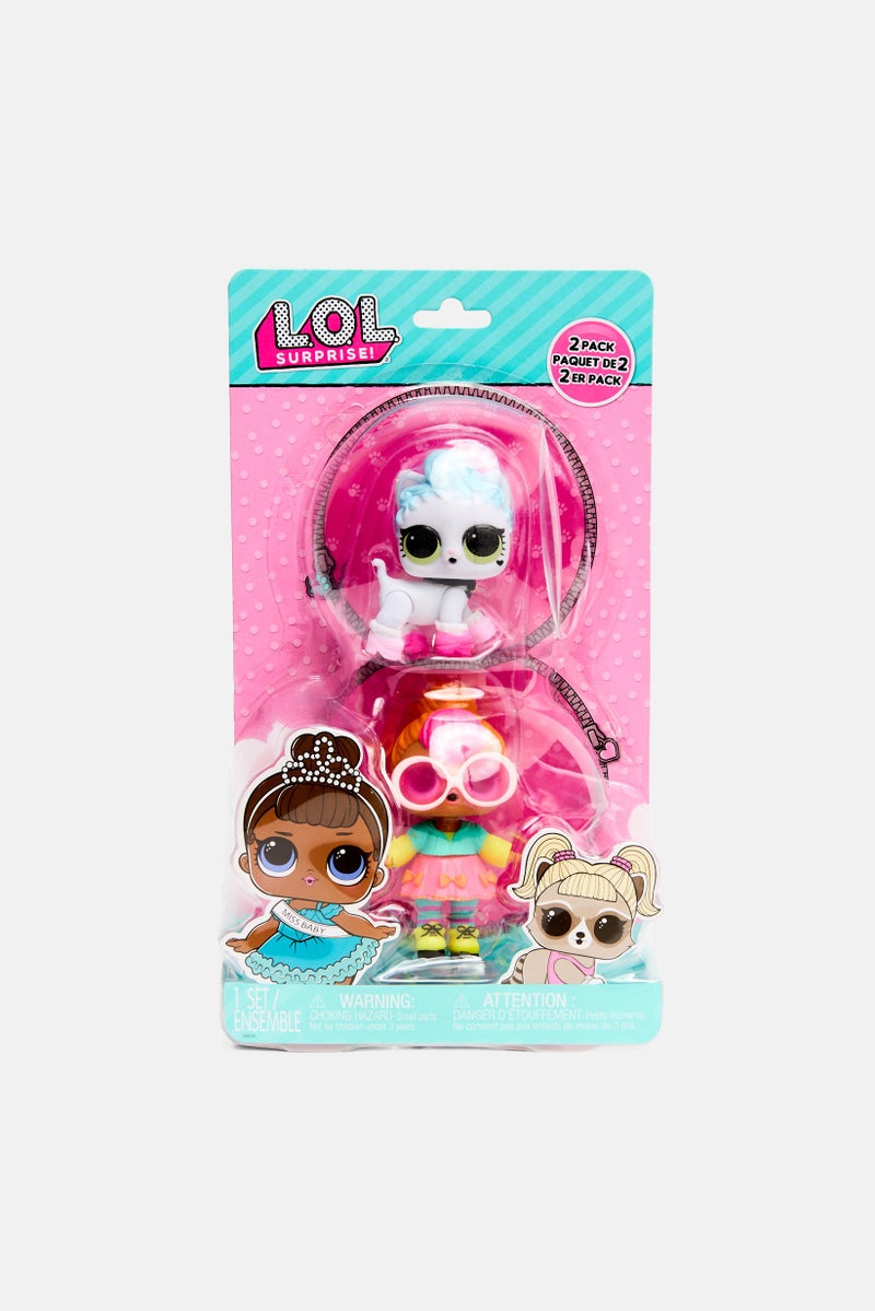 L.O.L. Surprise! 2 Pcs Neon QT And Royal Kitty Cat Collectible Dolls  - Image 1