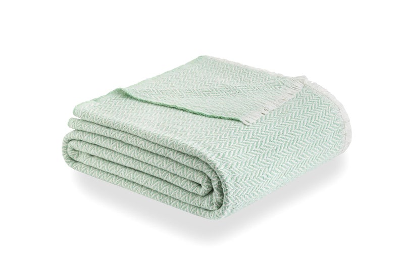 Todocama  Extra Soft Cotton Blanket Four Seasons Multipurpose Sofa Quilt Plaid for Bed Foulard Blanket Bed Cover Sofa Cover Mint Green 230 x 240 cm PRCMAMSVEMI230X240