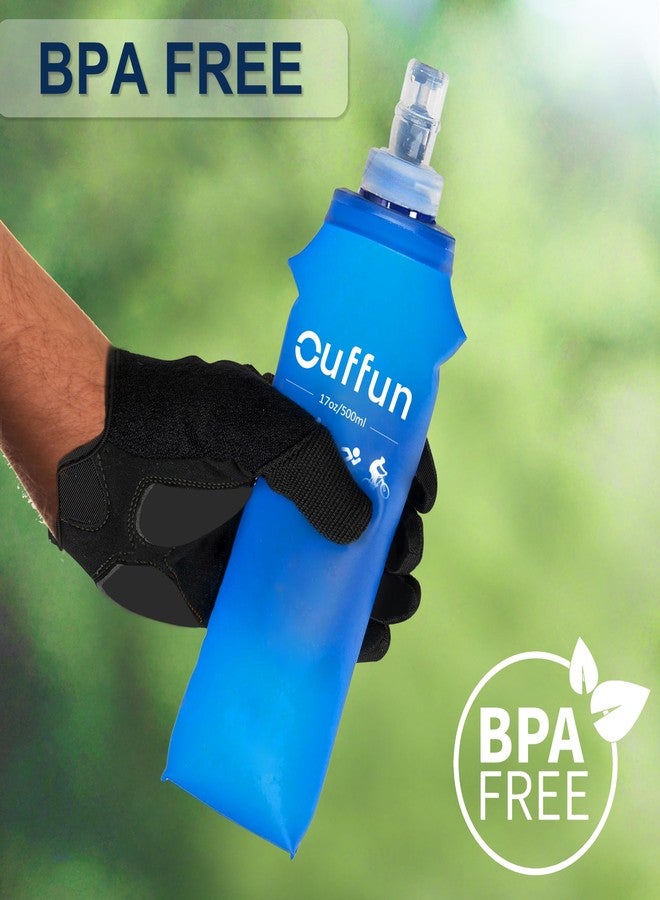 Ouffun 2 Pack Soft Water Bottle, 17oz/500ml Soft Flask for Hydration Pack, TPU Collapsible Running Water Bottle Reusable Handheld Flask for Hiking Cycling Climbing Traveling - Image 5