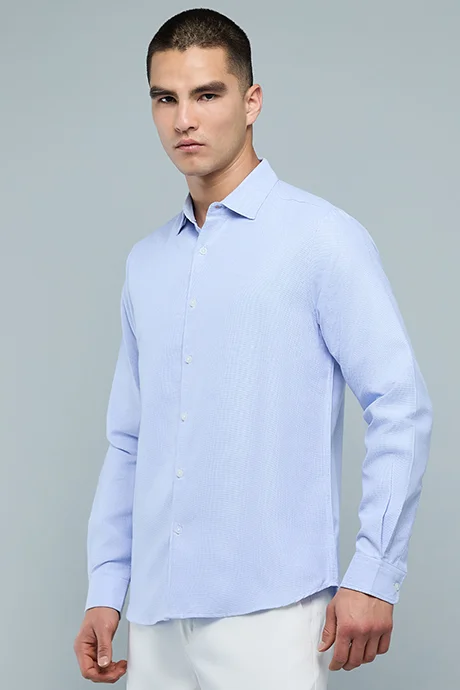 R&B Solid Shirt with Classic Collar and Long Sleeves