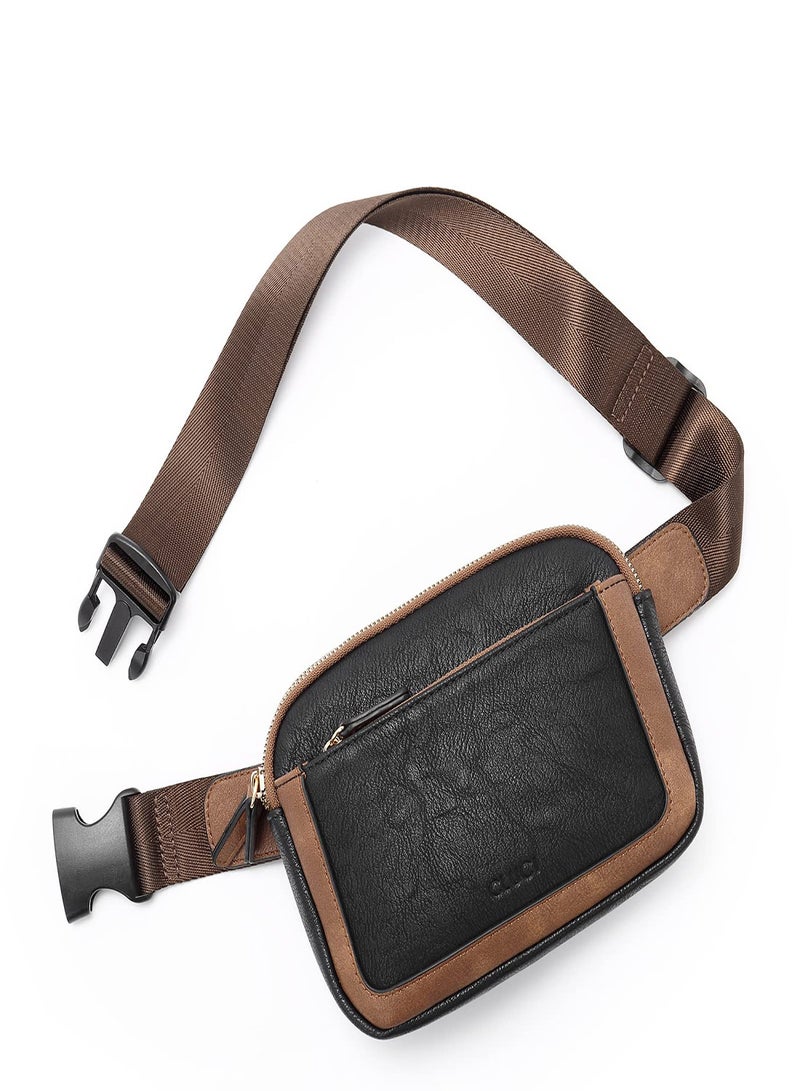 Excefore Belt Bag for Women PU Leather  Pack Crossbody Bags for Women Waist Bag with Adjustable Strap Mini Everywhere Crossbody Waist Bag Fashion Crossbody Bag for Gym Workout Travelling - Image 1