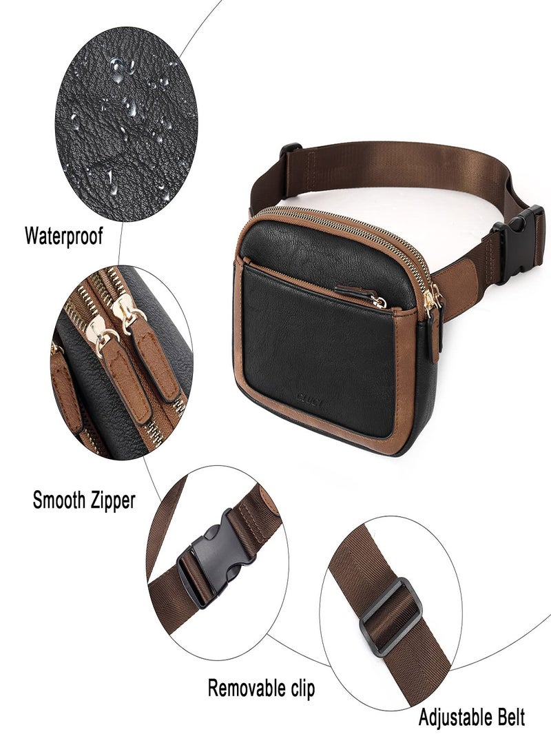 Excefore Belt Bag for Women PU Leather  Pack Crossbody Bags for Women Waist Bag with Adjustable Strap Mini Everywhere Crossbody Waist Bag Fashion Crossbody Bag for Gym Workout Travelling - Image 5