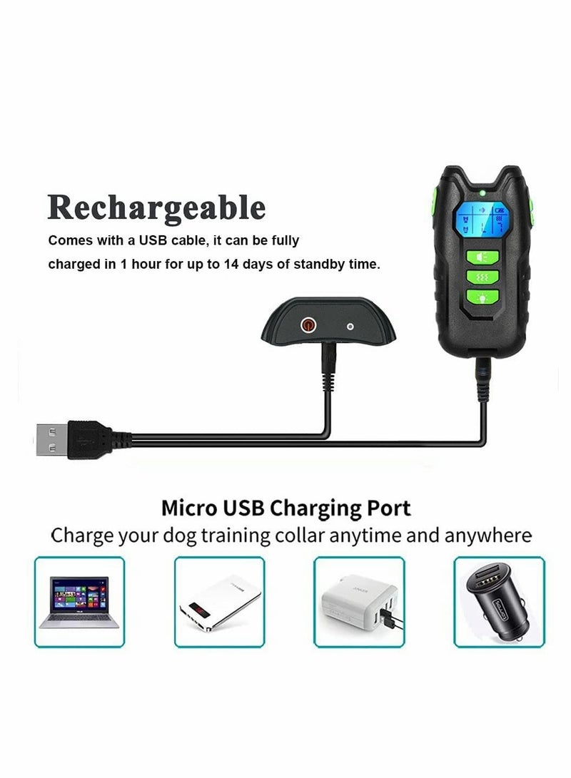 Excefore Dog Training Collar, Waterproof Dog Collar, Remote Control Dog Training Collar No Shock Rechargeable Training Collar with Strong Vibration Beep, 400 meters Remote Range Adjustable Vibration Levels - Image 4