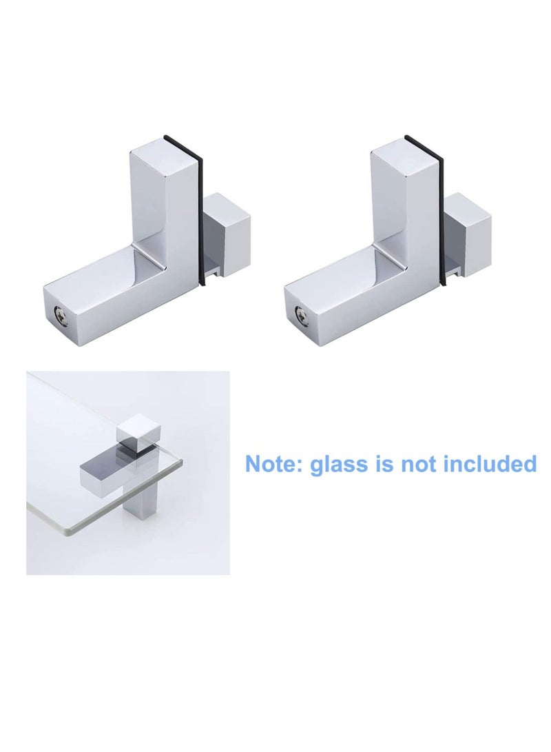Excefore Wood Clamp Glass Shelf Bracket Holder, Adjustable Solid Zinc Alloy Support Clip, Wall Bracket for 3-36mm Thickness Shelf(4Pcs)  - Image 5