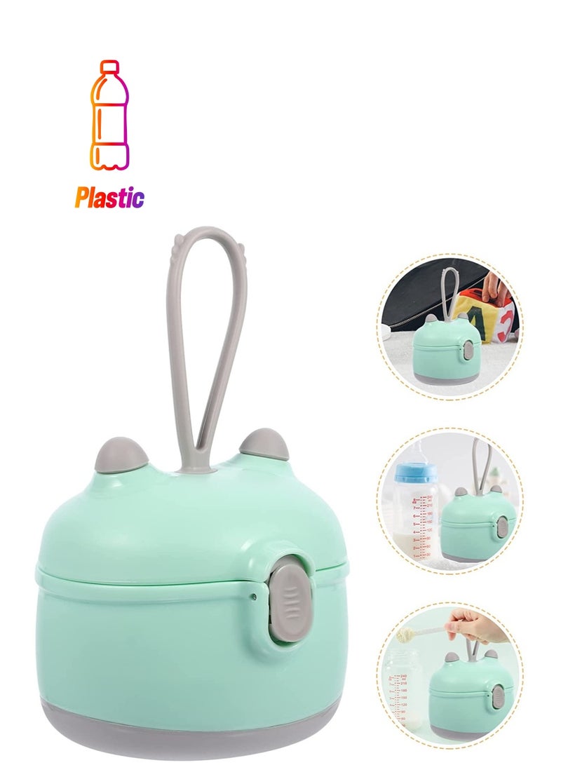 Excefore Baby Formula Dispenser, Portable Milk Powder Dispenser Snack Storage Container, Plastic Milk Powder Box for Travel Bedroom Outdoor (Green)  - Image 1