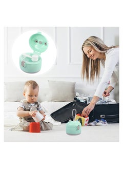 Excefore Baby Formula Dispenser, Portable Milk Powder Dispenser Snack Storage Container, Plastic Milk Powder Box for Travel Bedroom Outdoor (Green)  - Image 3