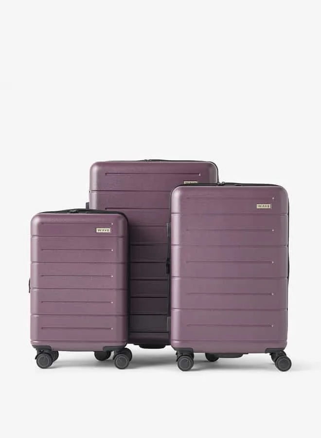 Wave Textured Hardcase Luggage Trolley Bag with Retractable Handle