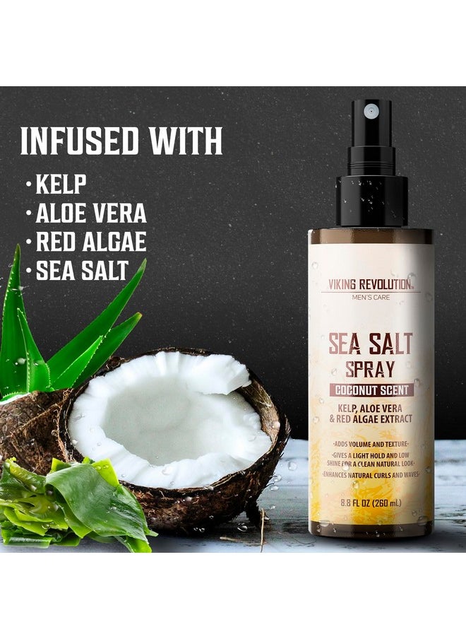 Viking Revolution - Viking Revolution Coconut Sea Salt Spray for Hair Men - Hair Texturizing Spray with Kelp, Aloe Vera & Red Algae Extract - Surf Spray to Add Volume and Texture - Sea Salt Spray for Men Beach Hair Spray - Image 1