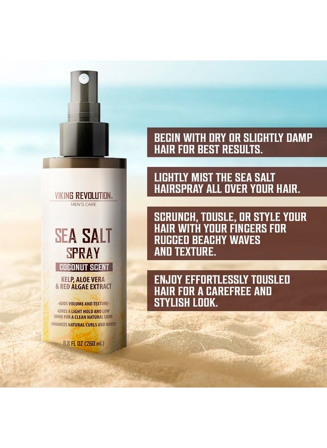 Viking Revolution - Viking Revolution Coconut Sea Salt Spray for Hair Men - Hair Texturizing Spray with Kelp, Aloe Vera & Red Algae Extract - Surf Spray to Add Volume and Texture - Sea Salt Spray for Men Beach Hair Spray - Image 1