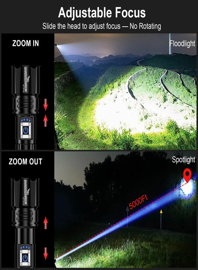 Shadowhawk Flashlight 2000 High Lumens Rechargeable - 30W Super Bright LED Flash Light | 5000ft Beam & 12H Long Lasting USB C High Powered Handheld Police Flashlight for Home, Camping, Hiking, Emergency - Image 3