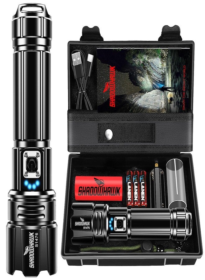 Shadowhawk Flashlight 2000 High Lumens Rechargeable - 30W Super Bright LED Flash Light | 5000ft Beam & 12H Long Lasting USB C High Powered Handheld Police Flashlight for Home, Camping, Hiking, Emergency - Image 1