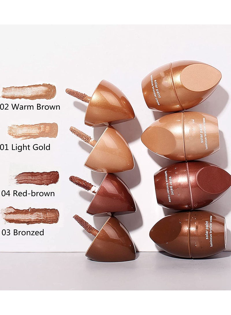 JULIA POP Liquid Face Shimmer Contour Illuminator for Woman 01# Light Gold  - Image 3
