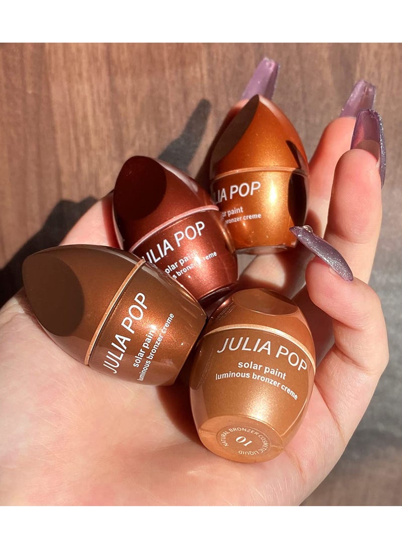 JULIA POP Liquid Face Shimmer Contour Illuminator for Woman 01# Light Gold  - Image 2